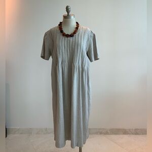 Vintage Summer Linen Blend Tan Dress sz 10